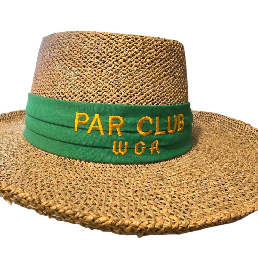 Kangol Straw‎ WGA Golf Hat Par Club Green Band
